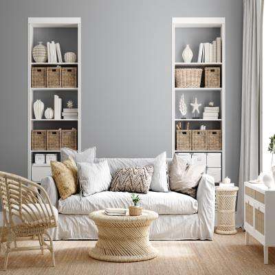A Comfortable Living Room Design With Utilitarian Storage