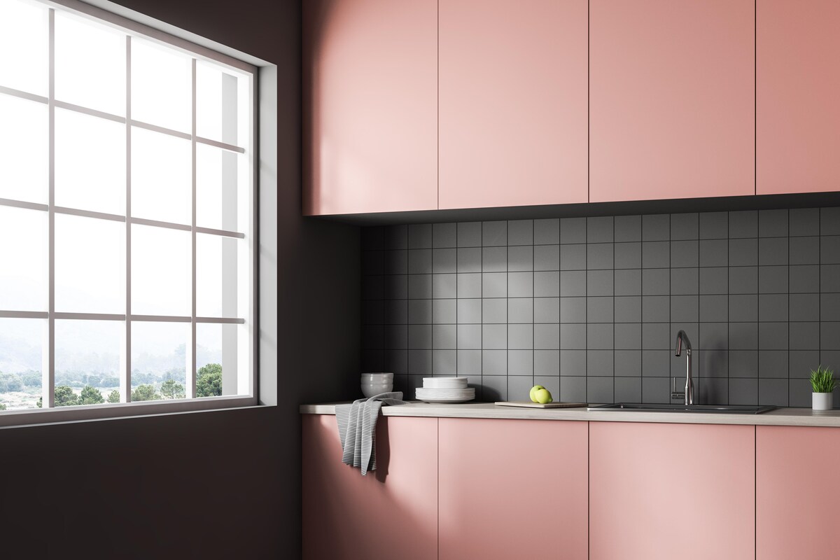 Painting Kitchen Tiles in Grey hues Painting Kitchen Tiles in Grey hues