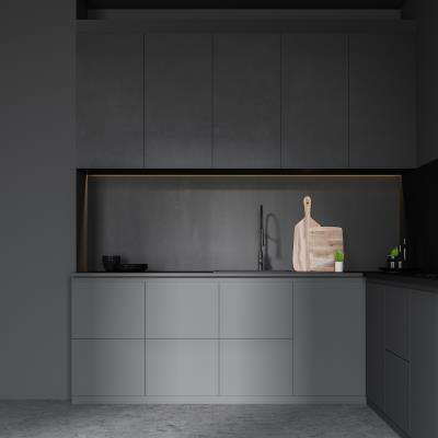 Black Modular Kitchen Design