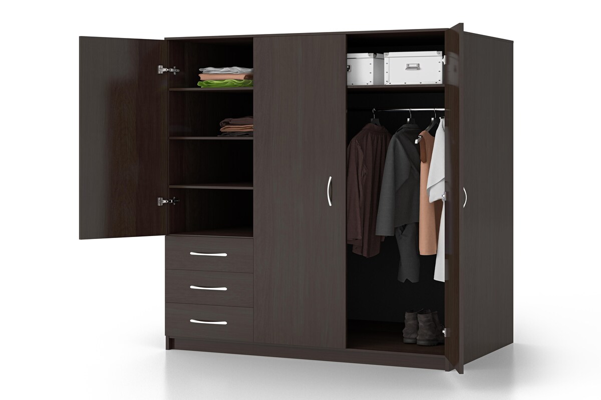 Simple Dark Brown Wardrobe