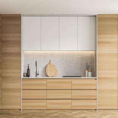 Small Space Modular Kitchen Design with Wooden Accents