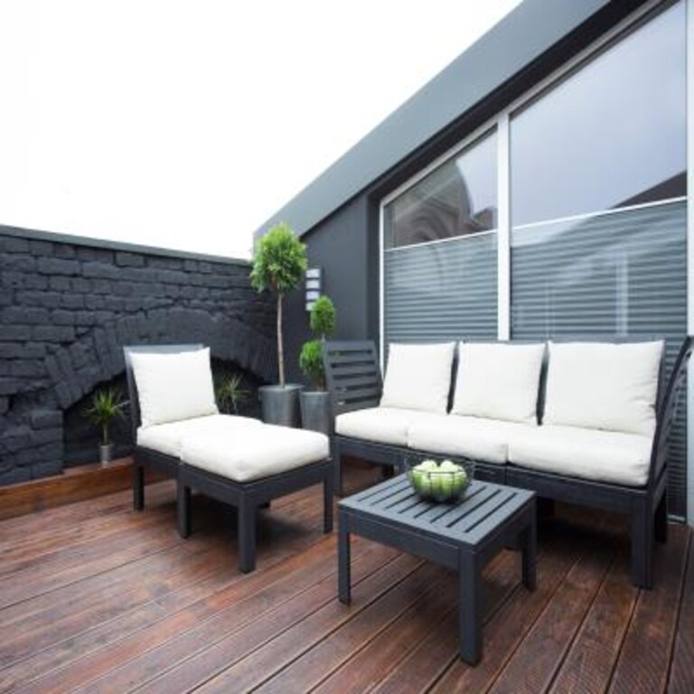 Grey and Black Balcony Design