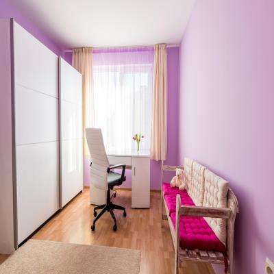 White and Purple Kids Room Design