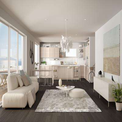 Open Plan Kitchen Living Room in White