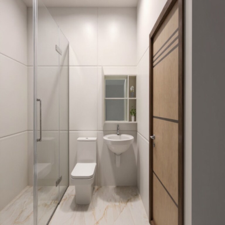 Modern Minimalist White Bathroom