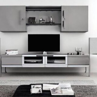 Industrial TV Unit Design in Silver Laminate