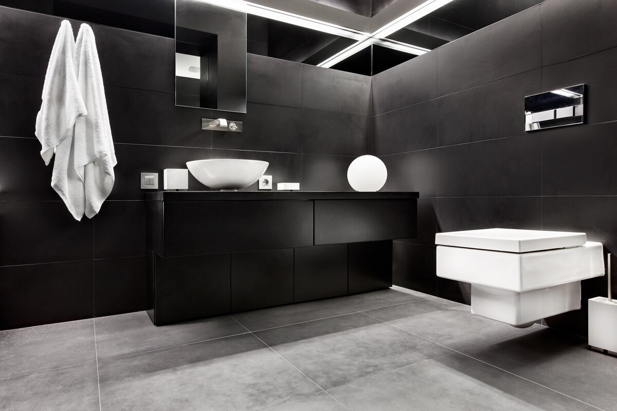 Contemporary Black Bathroom Design