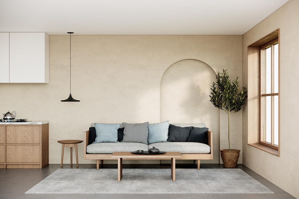 Japandi Living Room with a Subtle Design Japandi Living Room with a Subtle Design