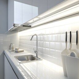 Porcelain Semi-Glossy White Parallel Kitchen Tile Design
