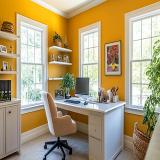 Modern Jester Yellow Wall Paint Design For Home Offices