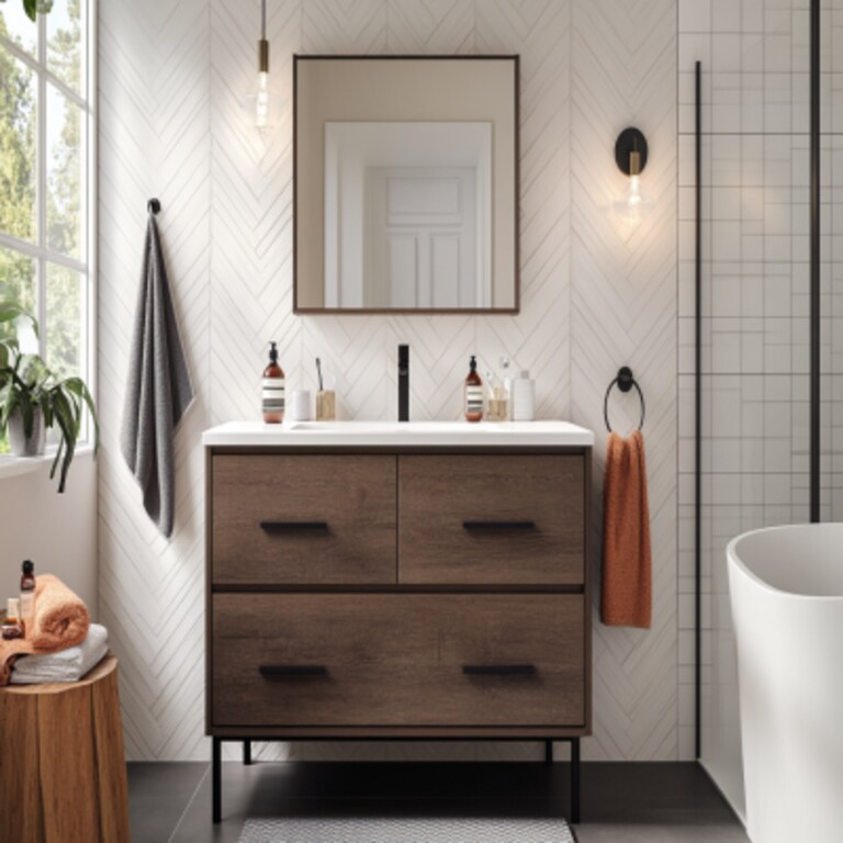 Stylish and Functional Modern Bathroom Design With Vanity