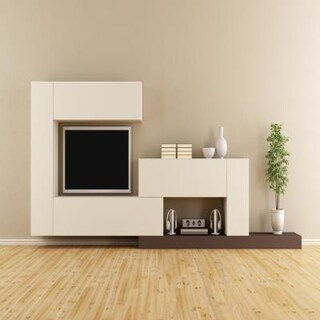 Contemporary TV Unit Design in Beige