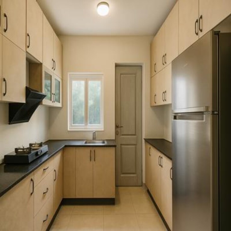 Countryside Wood Tone U Shaped Kitchen