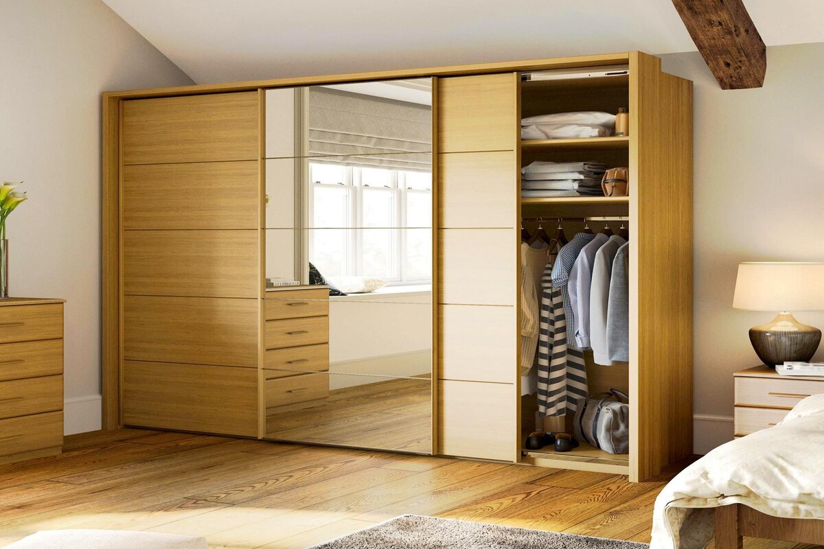 Modern Wooden Finish Wardrobe Design