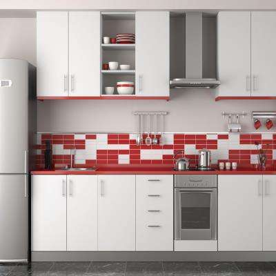 White and Red Kitchen Tiles