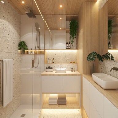 16 Bathroom with Light Wood Cabinets and White Countertops Design Ideas ...