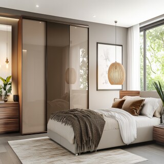 3-Door Modern Sliding Wardrobe Design in High Gloss Finish