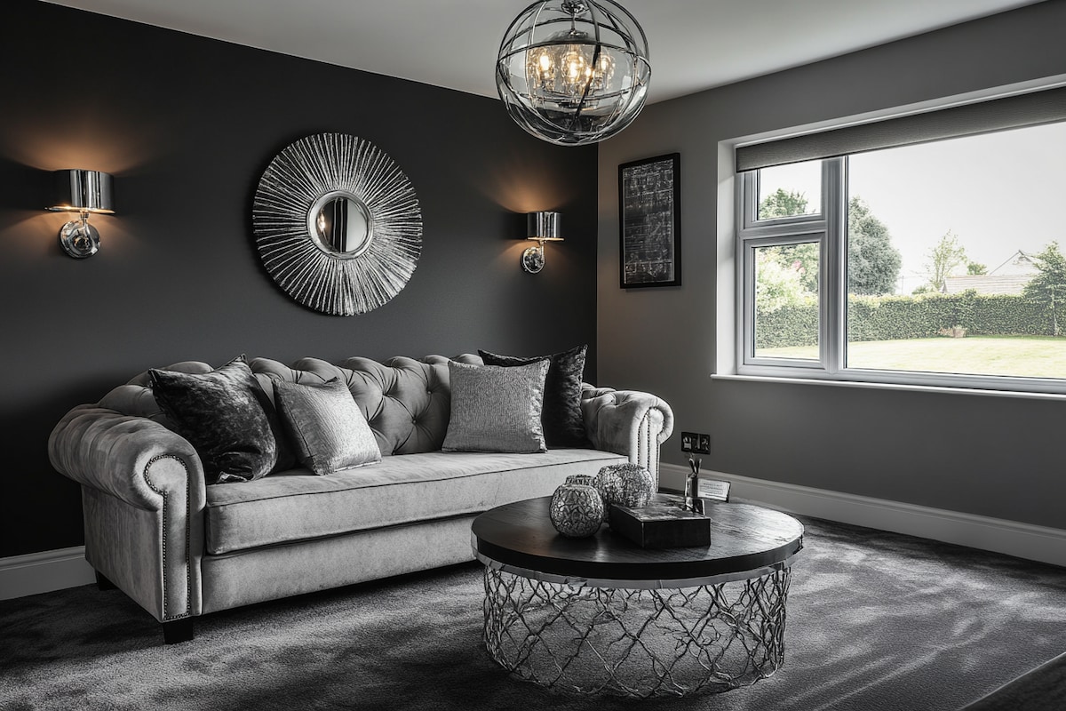 Modern Wall Paint Design With Three Shades Of Grey