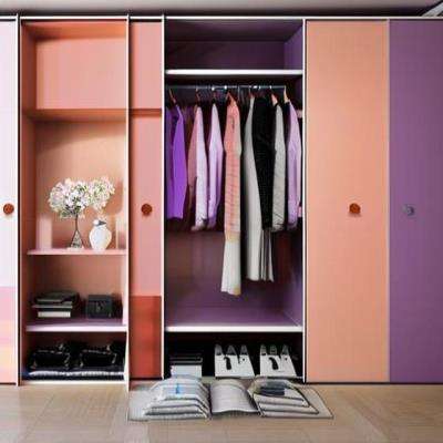 Luxurious Peach and Purple Wardrobe Design