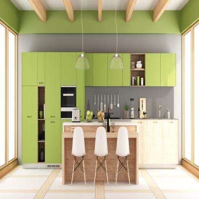 Cosy Green Modular Kitchen Design