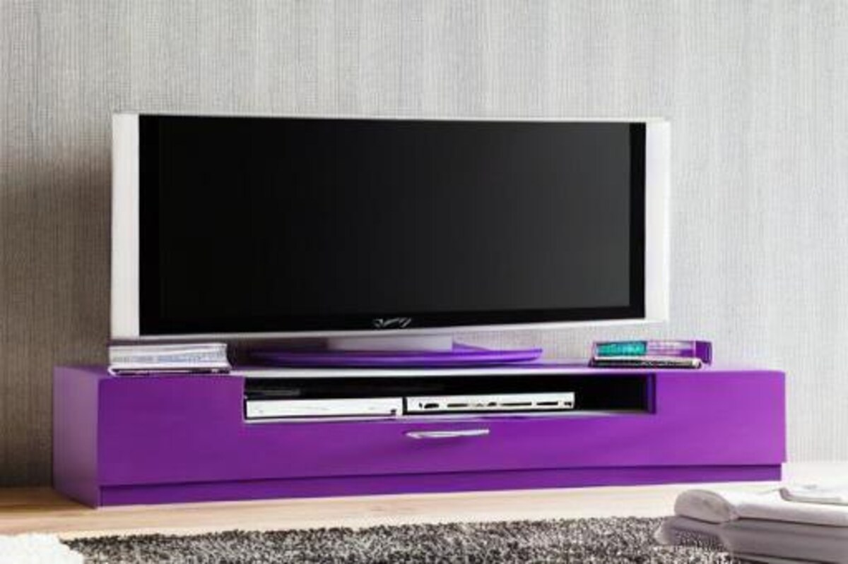 Classic TV Unit Design in Purple Laminate Classic TV Unit Design in Purple Laminate
