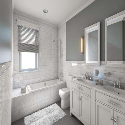 Traditional Grey and White Bathroom Design