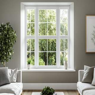 Modern White Double Hung UPVC Window Design