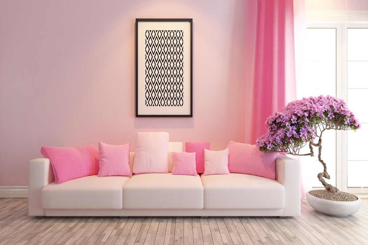 A Pink Living Room A Pink Living Room