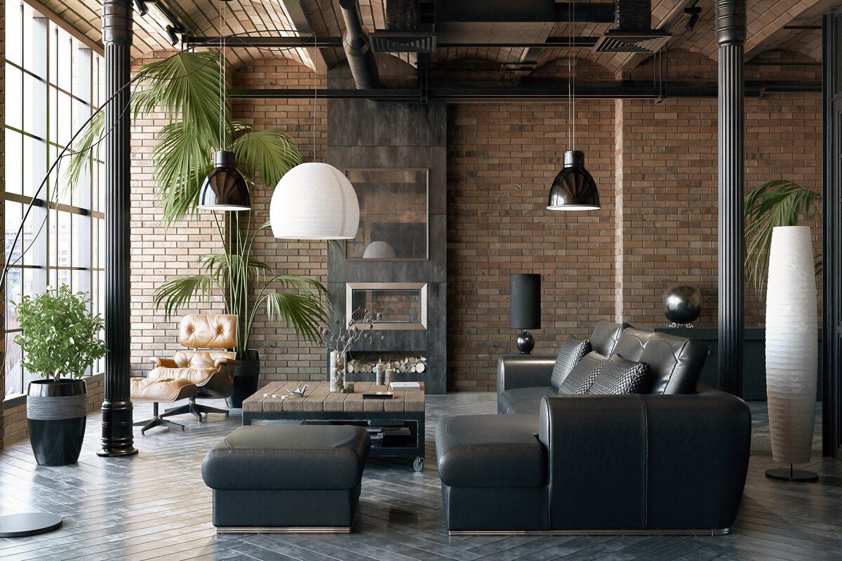Stylish Industrial Living Room Stylish Industrial Living Room