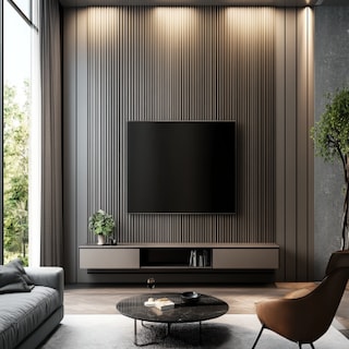 Contemporary TV Unit Design With PVC Fluted Panels