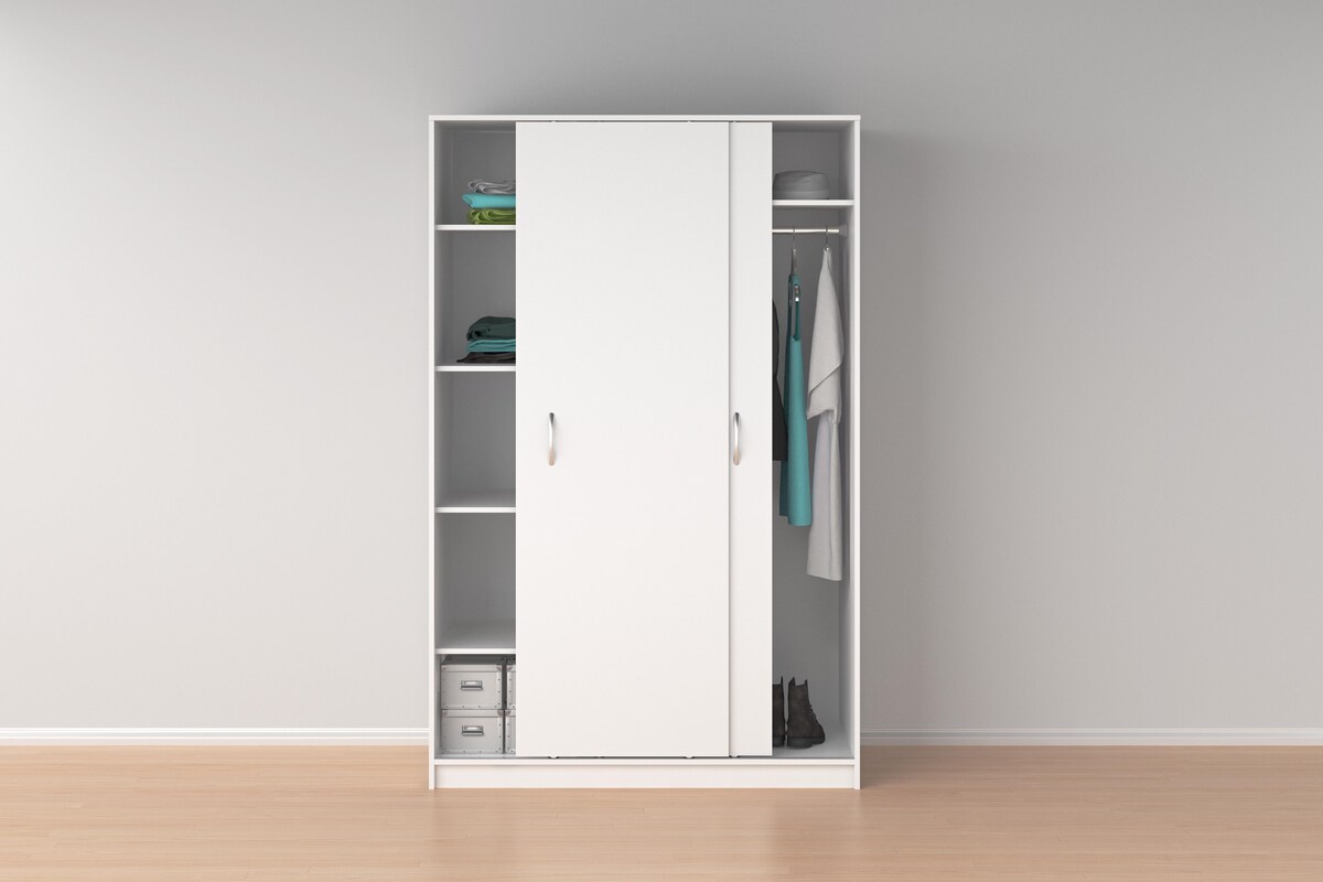 Small Sliding Wardrobe with a White Finish Small Sliding Wardrobe with a White Finish