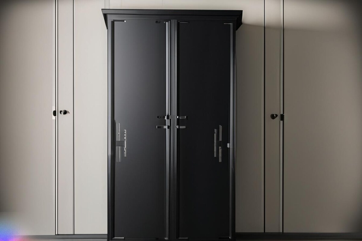Elegant Matte Black Wardrobe