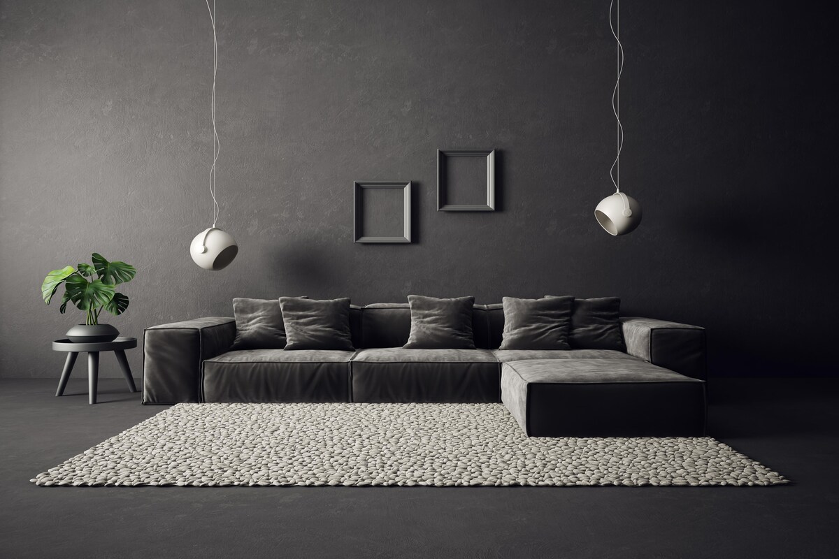 Modern Grey Dark Living Room Modern Grey Dark Living Room
