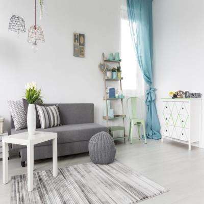 Calming Grey And White Living Room