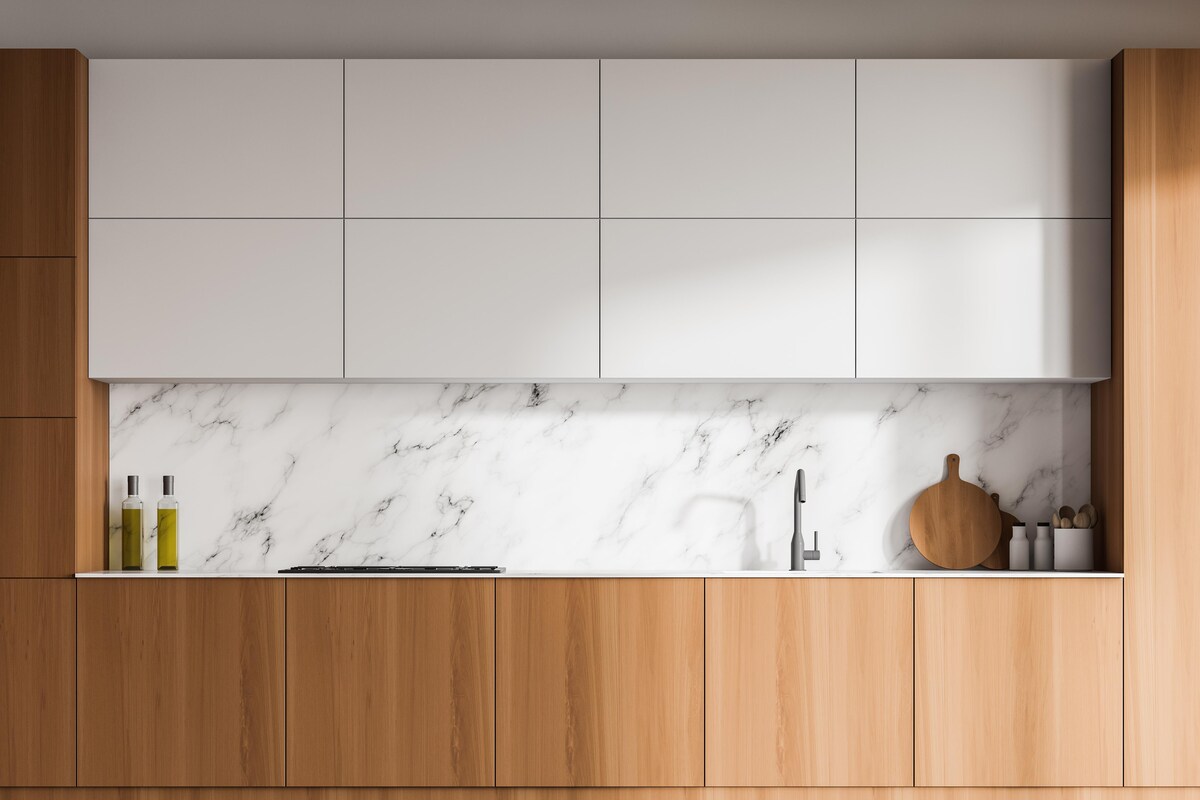Modern Minimalist Kitchen with Wooden Cabinets Modern Minimalist Kitchen with Wooden Cabinets