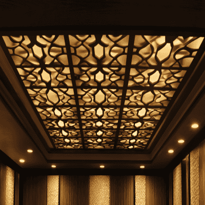 Mid Century Modern Square POP Plus Minus False Ceiling Design