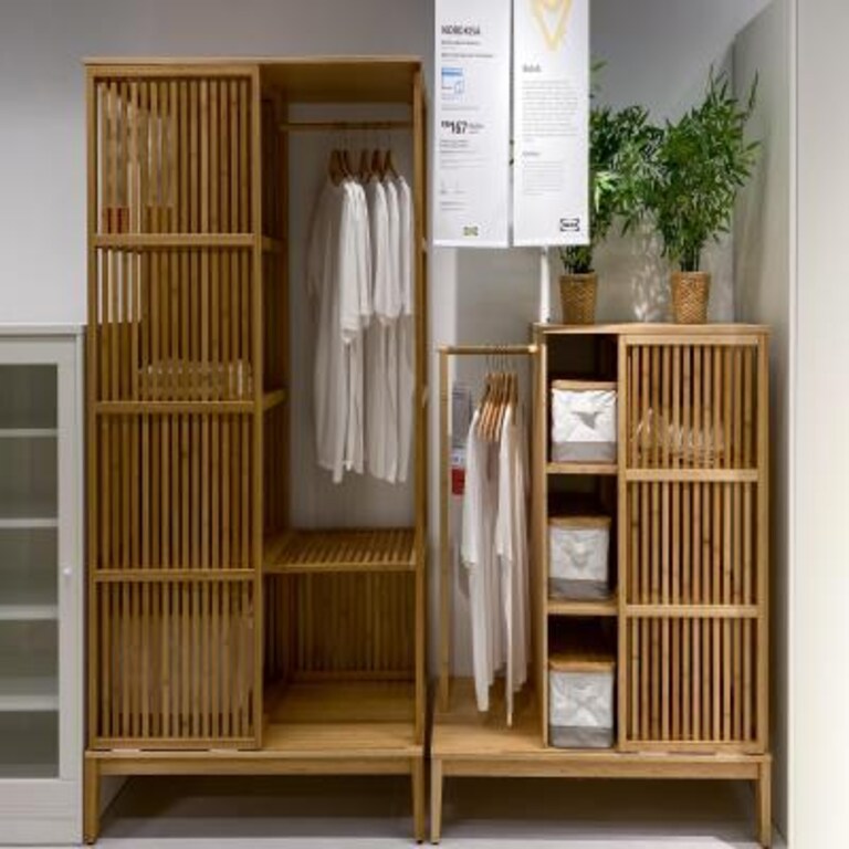 Wooden Textured Bamboo Wardrobe