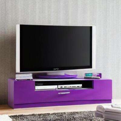 Classic TV Unit Design in Purple Laminate