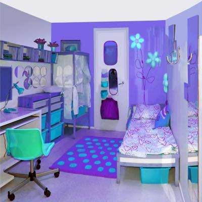 violet and light green kids room design