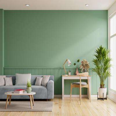 Serene Green and Grey Living Room