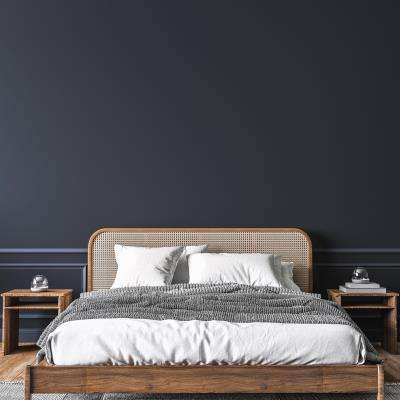 Master Bedroom Design with a Dark Grey Accent Wall
