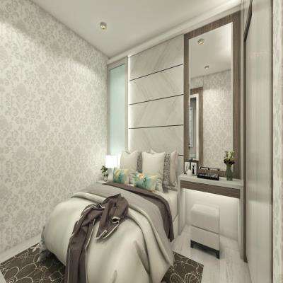 Master Bedroom Design with Bed and Dressing Table