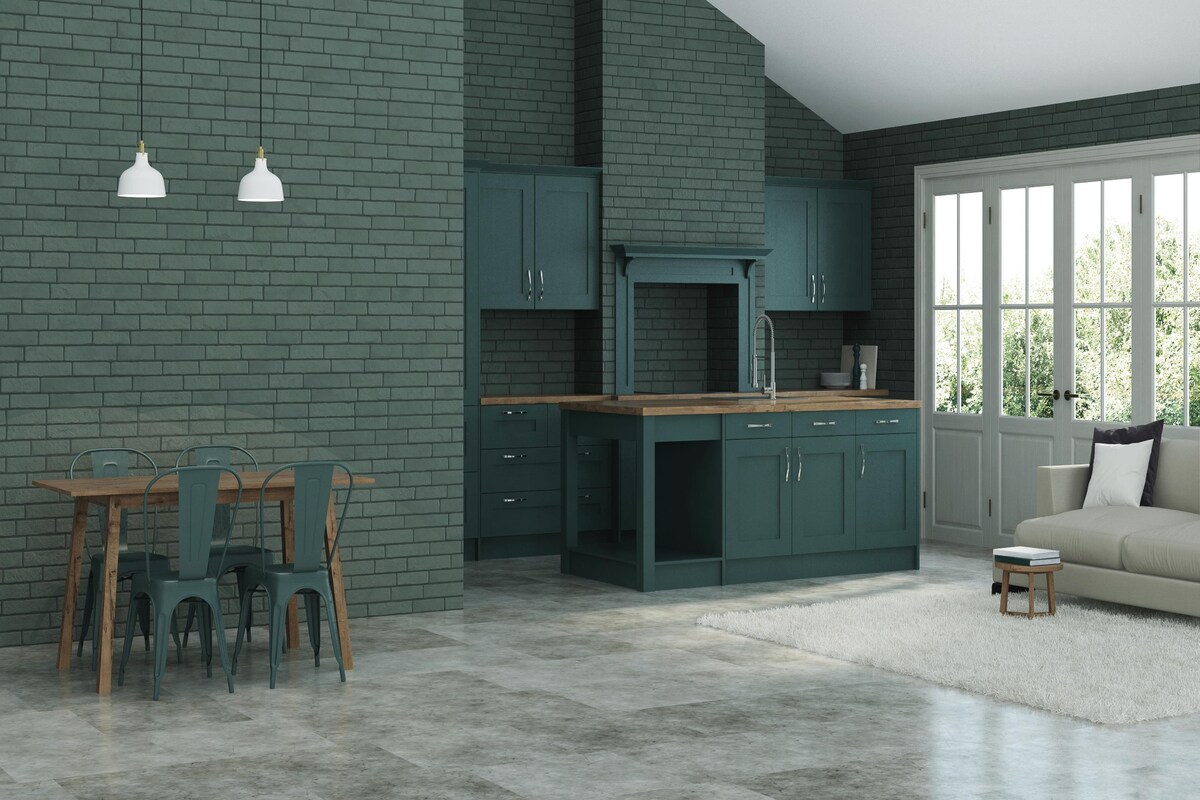 Lively Dark green kitchen tiles Lively Dark green kitchen tiles