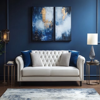 Modern Dark Blue Living Room Wall Paint Design