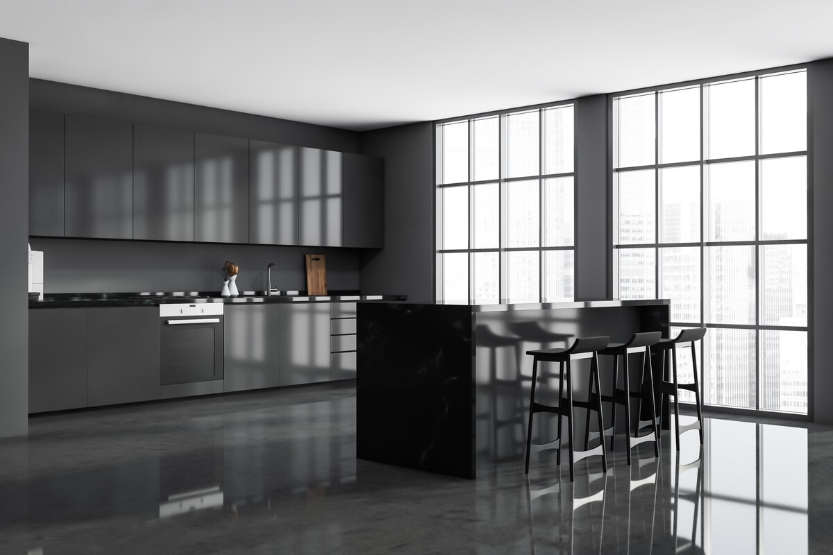 Grey Modular Kitchen Design Grey Modular Kitchen Design
