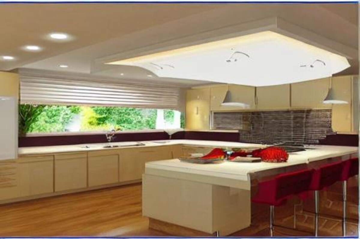 U Shaped Kitchen False Ceiling Design U Shaped Kitchen False Ceiling Design