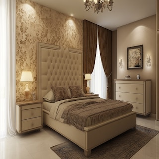 Classic Beige Bedroom Wall Paint Design