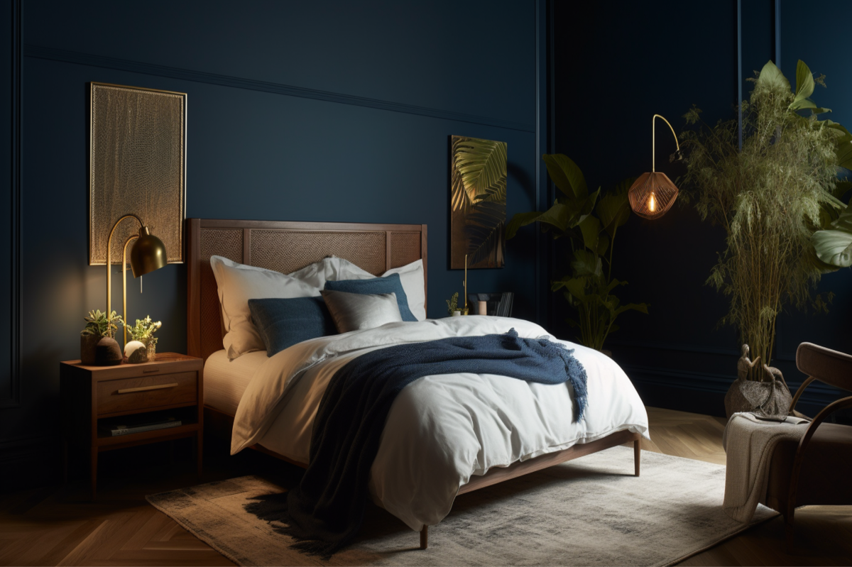 Durable Modern Blue Bedroom Wall Paint Design Durable Modern Blue Bedroom Wall Paint Design