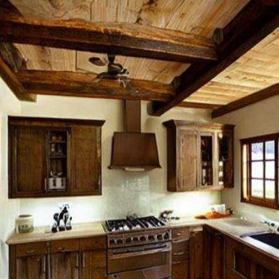 Rustic Small Kitchen False Ceiling Design