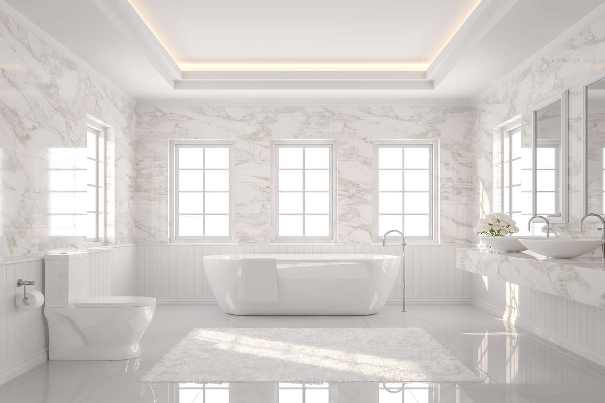 Traditional White Bathroom Design